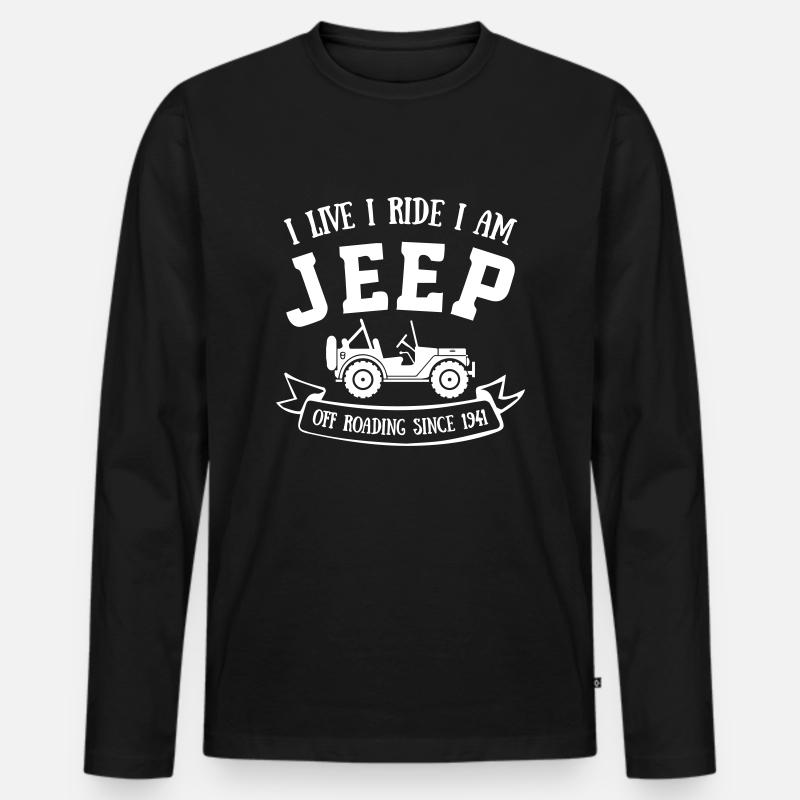 Jeep Life - Männer Premium Bio Langarmshirt - Schwarz