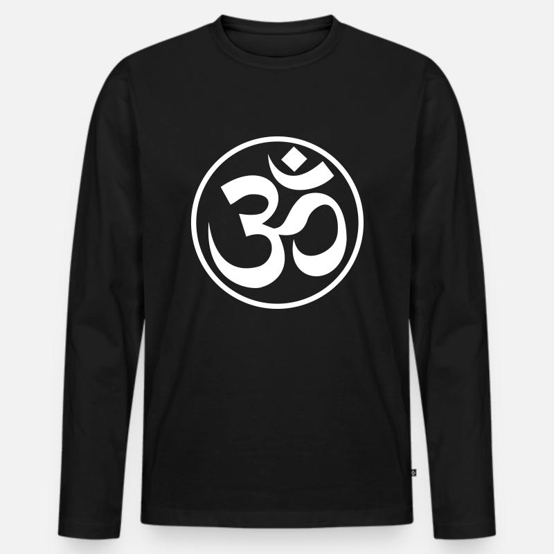 OM Goa Zeichen - Männer Premium Bio Langarmshirt - Schwarz