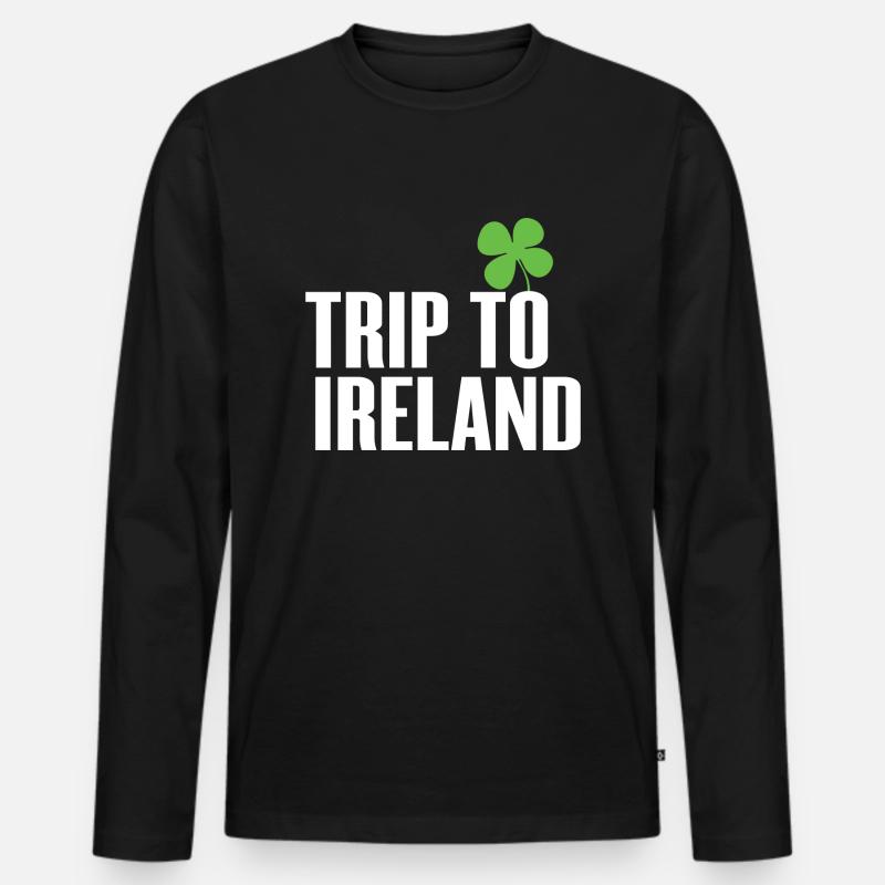 Reise nach Irland - Männer Premium Bio Langarmshirt - Schwarz