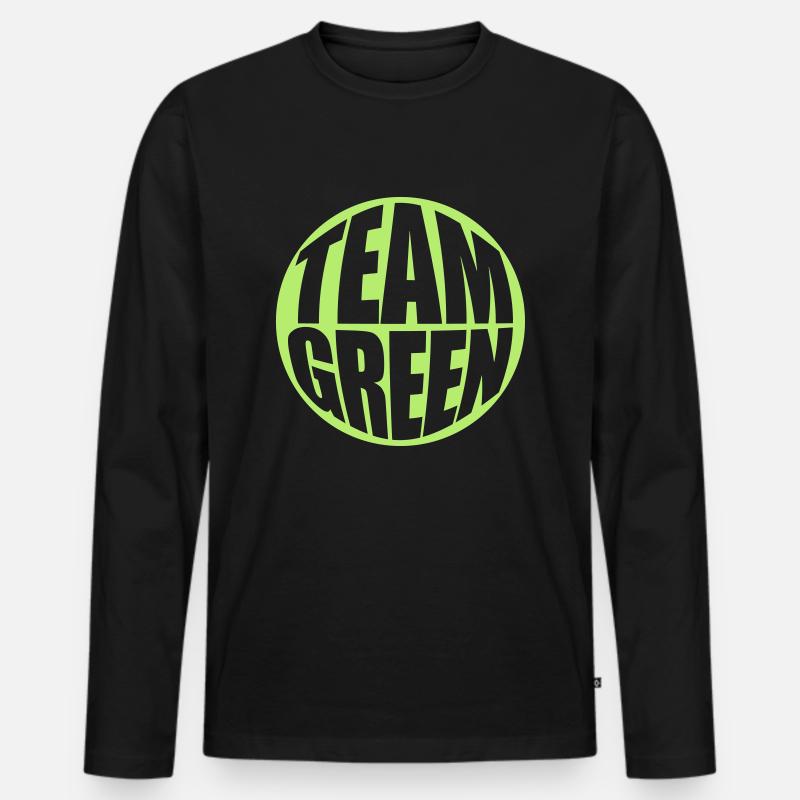 Green Team Logo - Männer Premium Bio Langarmshirt - Schwarz