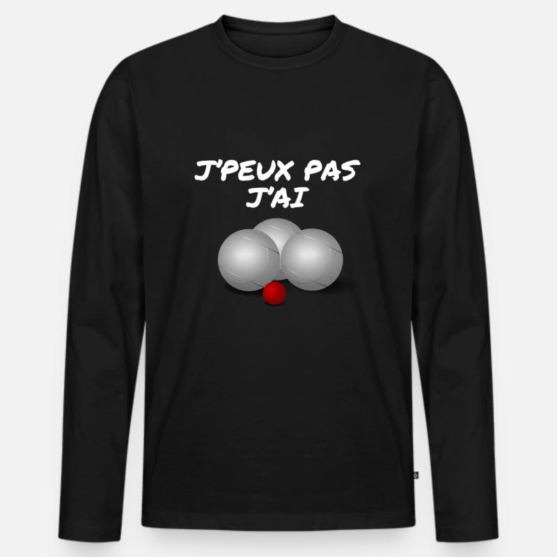 Ich kann nicht. - Männer Premium Bio Langarmshirt - Schwarz