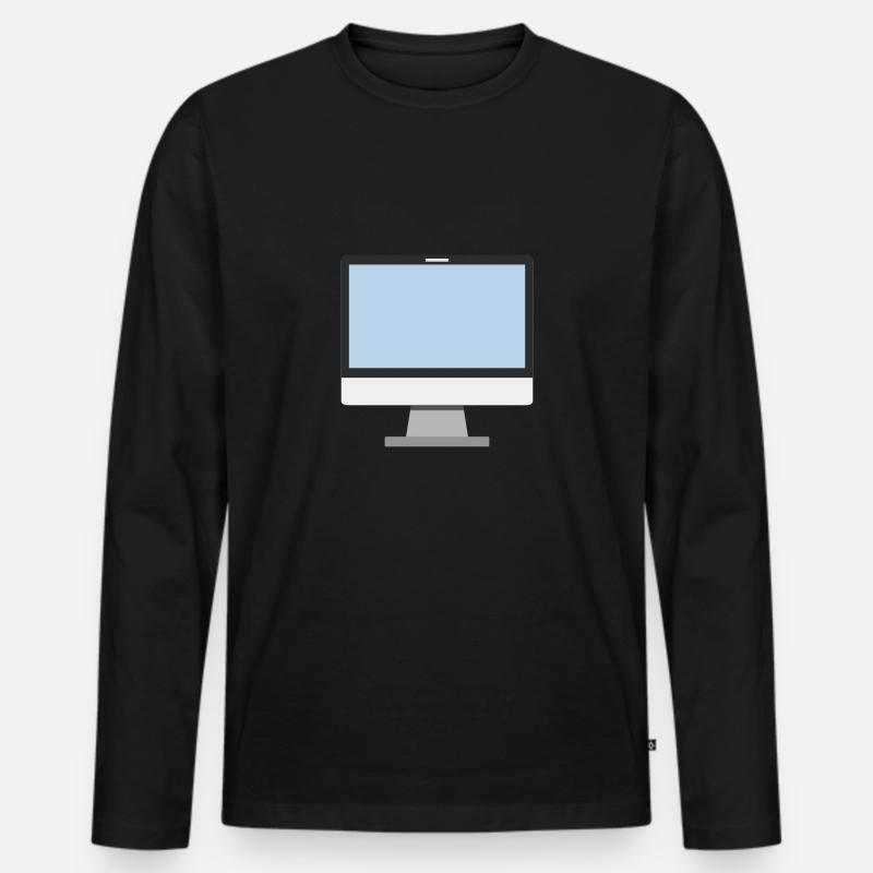 Computer - Männer Premium Bio Langarmshirt - Schwarz