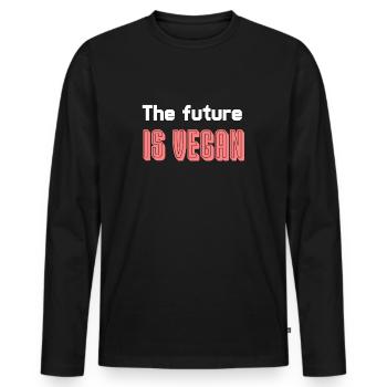 The future is vegan vegan vegan vegan vegan - T-shirt manches longues Premium bio Homme - noir - Devant - Nico (187cm)