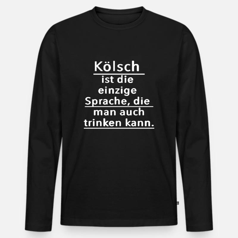Kölsche Sprüche - Männer Premium Bio Langarmshirt - Schwarz