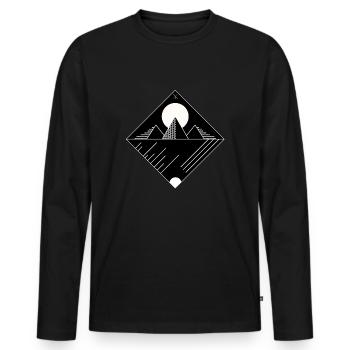 Pyramide, minimale - T-shirt manches longues Premium bio Homme - noir - Devant - Nico (187cm)