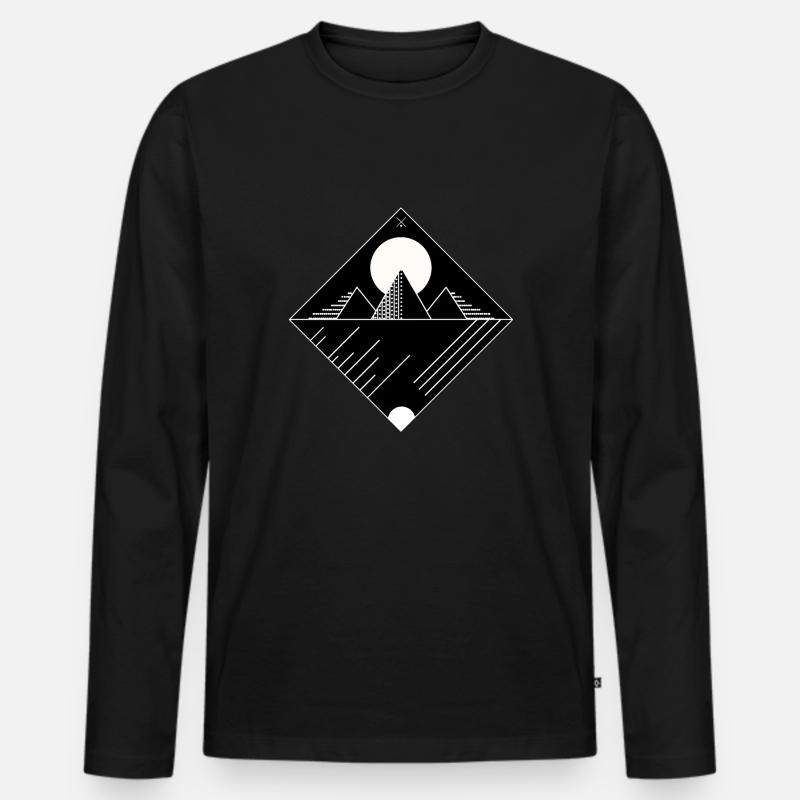Pyramide, minimal - Männer Premium Bio Langarmshirt - Schwarz