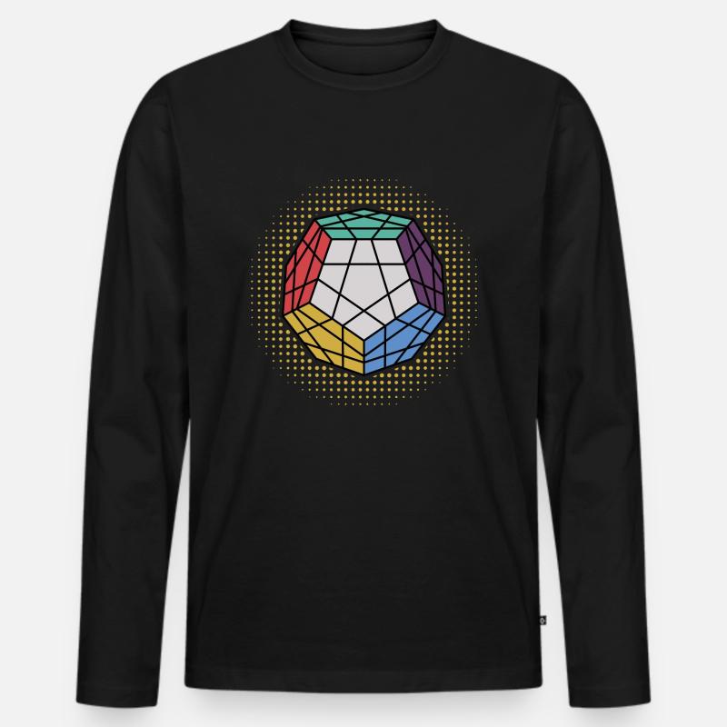 Dodekaeder Cube bytheManzaneda - Männer Premium Bio Langarmshirt - Schwarz