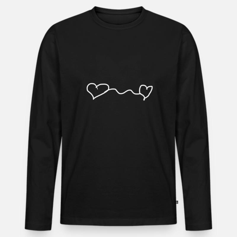 white hearts - Männer Premium Bio Langarmshirt - Schwarz