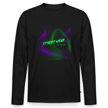 Conception graphique cool d’usure de rue - T-shirt manches longues Premium bio Homme - noir - Devant - Nico (187cm)