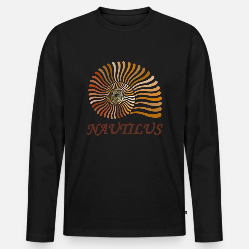 Nautilus - Männer Premium Bio Langarmshirt - Schwarz