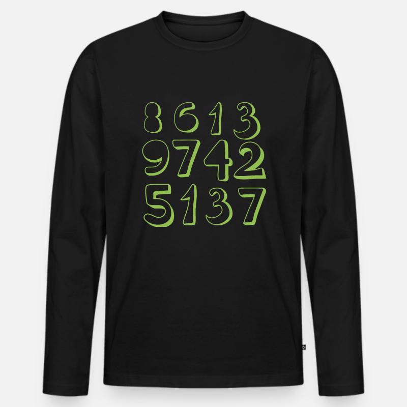 Zahlen - Männer Premium Bio Langarmshirt - Schwarz