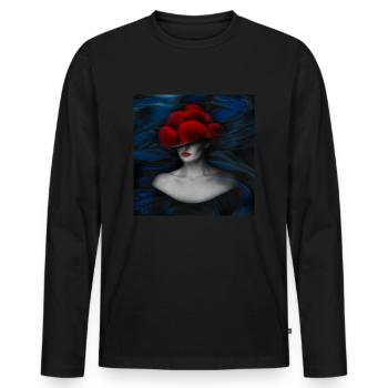 Schwarzwald Lady ART 3.0 - Männer Premium Bio Langarmshirt - Schwarz - Vorne - Nico (187cm)