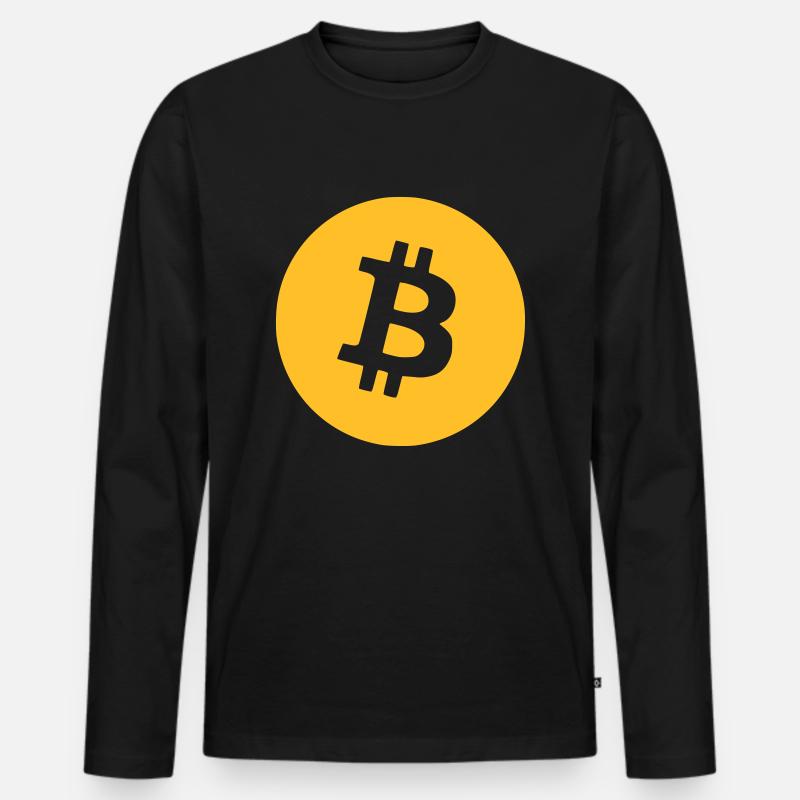 Bitcoin (Englisch) - Männer Premium Bio Langarmshirt - Schwarz