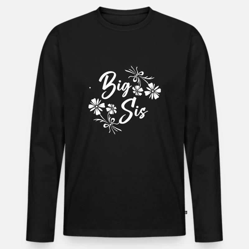 Große Schwester - Männer Premium Bio Langarmshirt - Schwarz