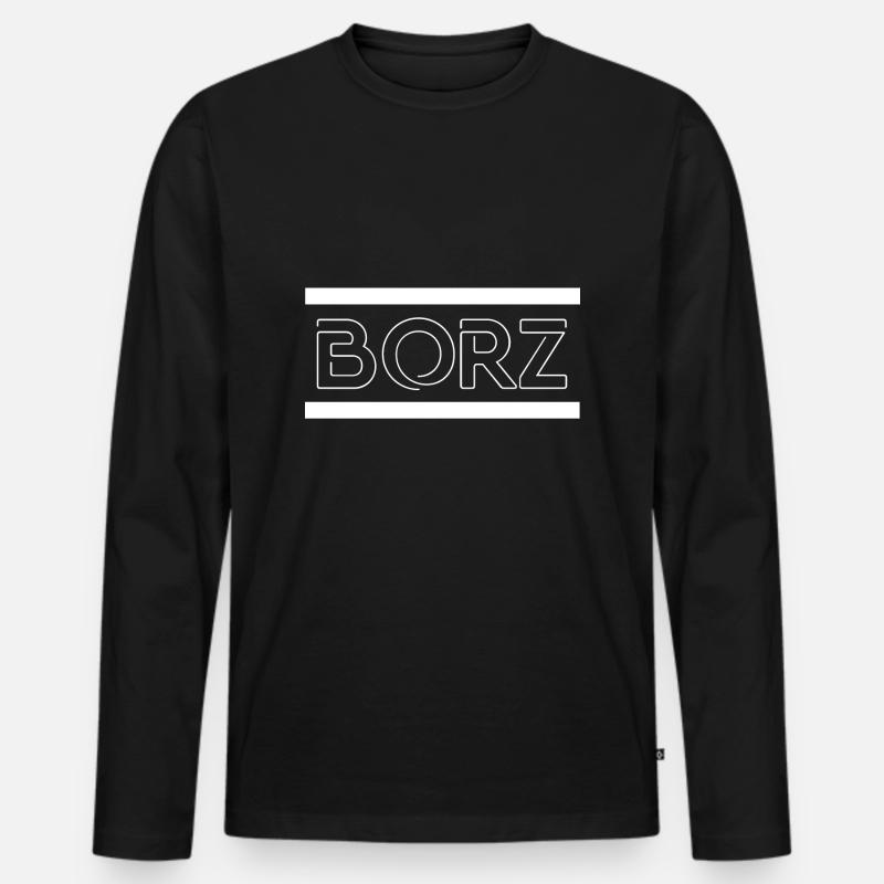 BORZ - Männer Premium Bio Langarmshirt - Schwarz