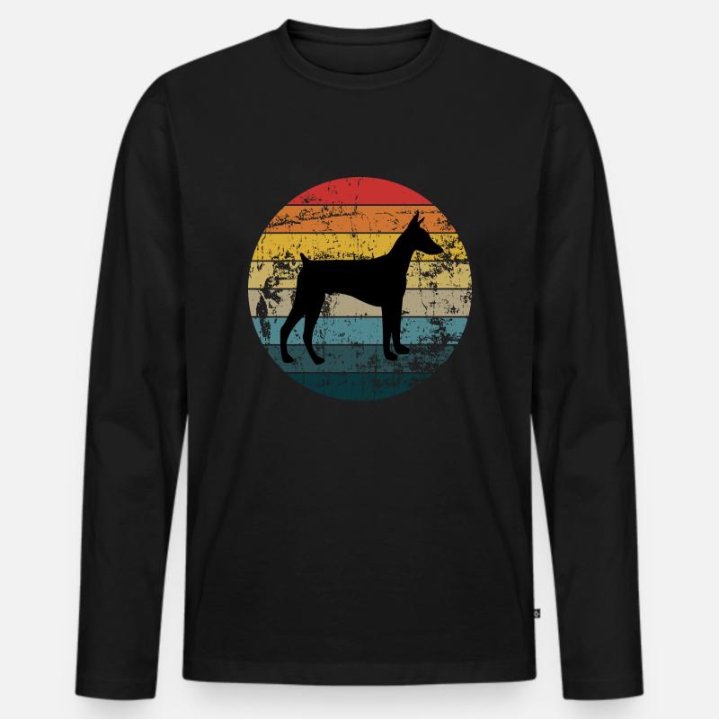 Dobermann - Männer Premium Bio Langarmshirt - Schwarz