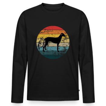 Lévrier - T-shirt manches longues Premium bio Homme - noir - Devant - Nico (187cm)