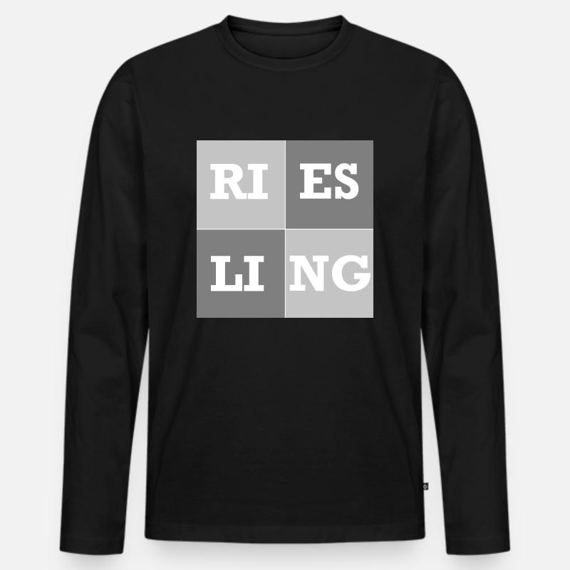 Riesling grau - Männer Premium Bio Langarmshirt - Schwarz