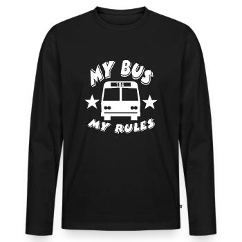 Bus - Männer Premium Bio Langarmshirt - Schwarz - Vorne - Nico (187cm)