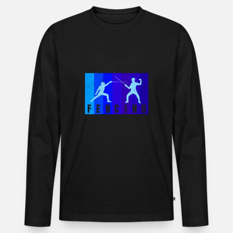 Fechten Duell Fechter Geschenkidee - Männer Premium Bio Langarmshirt - Schwarz