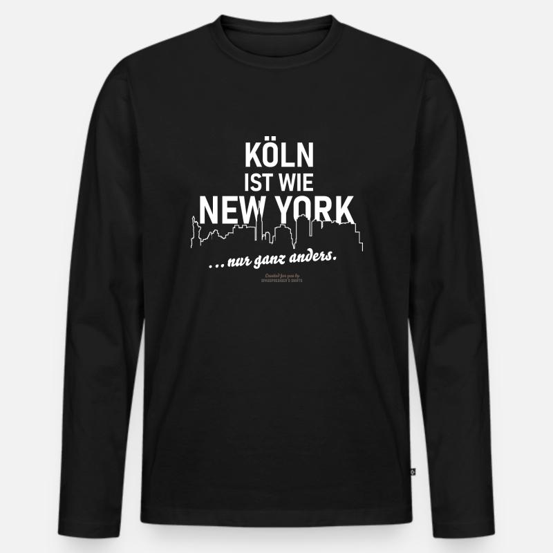 Köln - Männer Premium Bio Langarmshirt - Schwarz