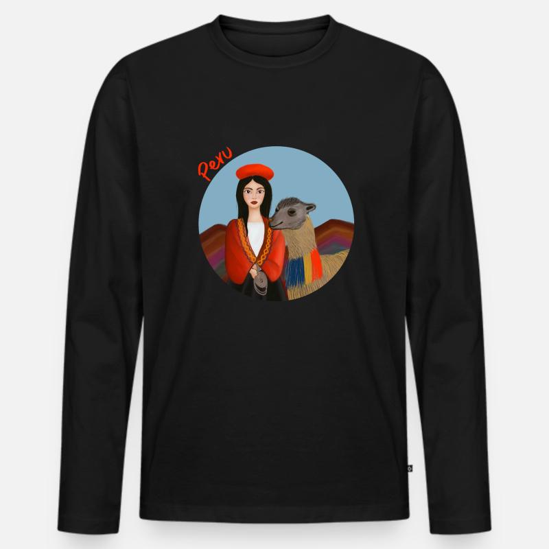 Apapucharse - Peru - Männer Premium Bio Langarmshirt - Schwarz