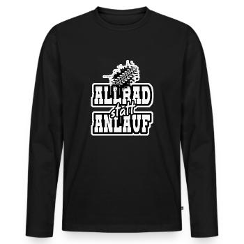 allrad statt anlauf - Männer Premium Bio Langarmshirt - Schwarz - Vorne - Nico (187cm)
