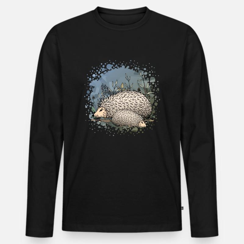 Igel - Männer Premium Bio Langarmshirt - Schwarz