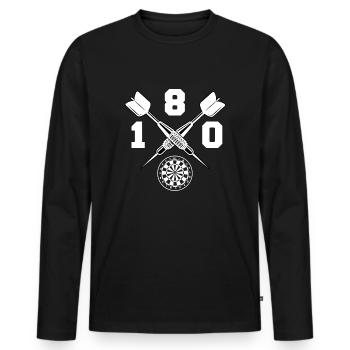 Fléchettes 180 Fléchettes Darts Dartsport Cadeau - T-shirt manches longues Premium bio Homme - noir - Devant - Nico (187cm)