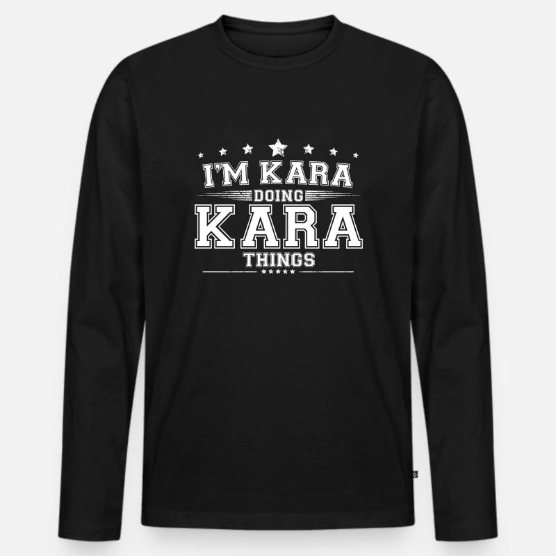 Kara - Männer Premium Bio Langarmshirt - Schwarz