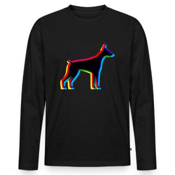 CMYK Dobermann - Männer Premium Bio Langarmshirt - Schwarz - Vorne - Nico (187cm)