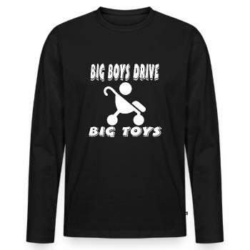 Kinder - Männer Premium Bio Langarmshirt - Schwarz - Vorne - Nico (187cm)