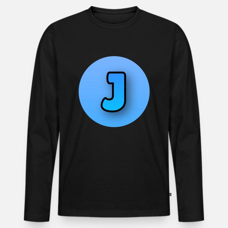 J - Design | blau - Männer Premium Bio Langarmshirt - Schwarz