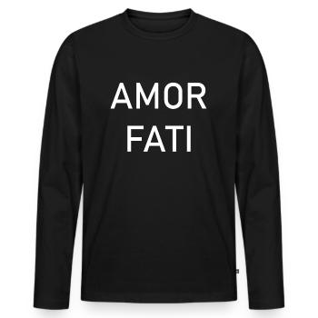 Cupid Fati - Aimez votre destin - Nietzsche - T-shirt manches longues Premium bio Homme - noir - Devant - Nico (187cm)