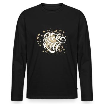 Rock 'n' Roll - Männer Premium Bio Langarmshirt - Schwarz - Vorne - Nico (187cm)