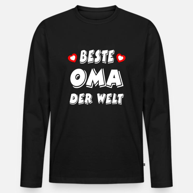 Oma - Männer Premium Bio Langarmshirt - Schwarz