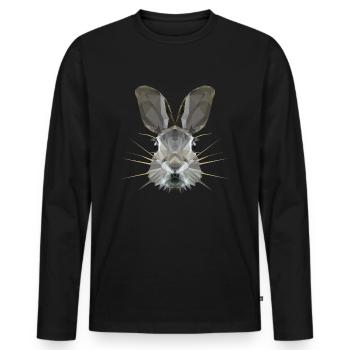 Hare - Men's Premium Organic Long Sleeve Shirt - black - Front - Nico (187cm)