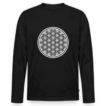 Flower of Life Flower of Life White Yoga - Men's Premium Organic Long Sleeve Shirt - black - Front - Nico (187cm)