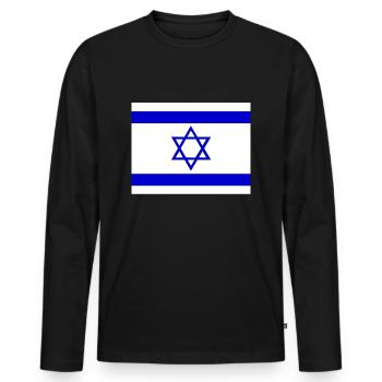 Israelische Flagge - Männer Premium Bio Langarmshirt - Schwarz - Vorne - Nico (187cm)