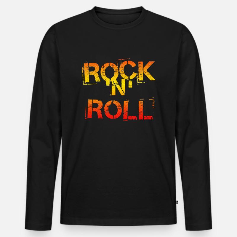Rock 'n' Roll - Männer Premium Bio Langarmshirt - Schwarz