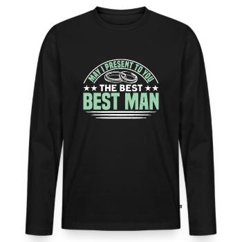 The best best best man - Men's Premium Organic Long Sleeve Shirt - black - Front - Nico (187cm)