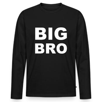 big bro - Men's Premium Organic Long Sleeve Shirt - black - Front - Nico (187cm)