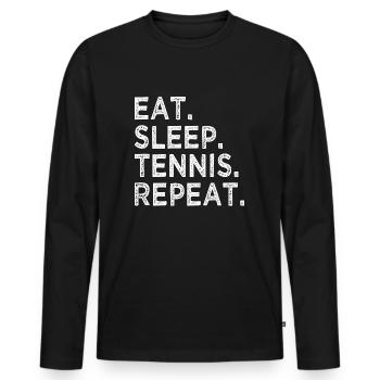 Eat Sleep Tennis Repeat - Sports - Raquettes - T-shirt manches longues Premium bio Homme - noir - Devant - Nico (187cm)