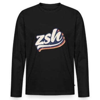 zsh | zshell | Coque Z - T-shirt manches longues Premium bio Homme - noir - Devant - Nico (187cm)