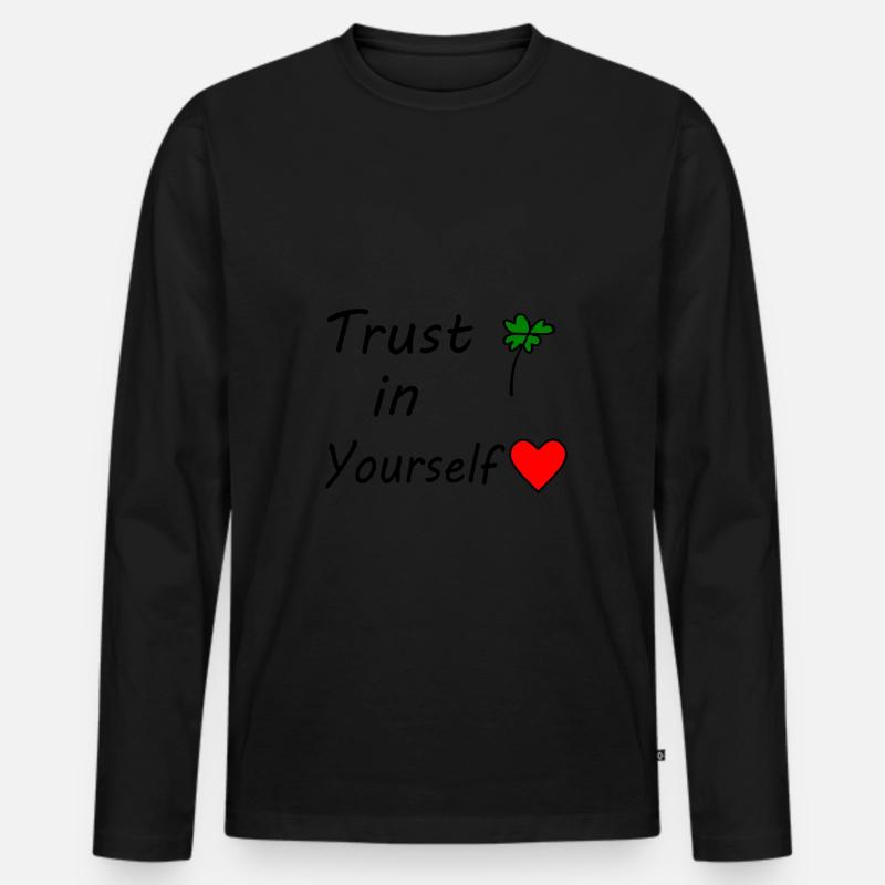 Trust in yourself - Männer Premium Bio Langarmshirt - Schwarz