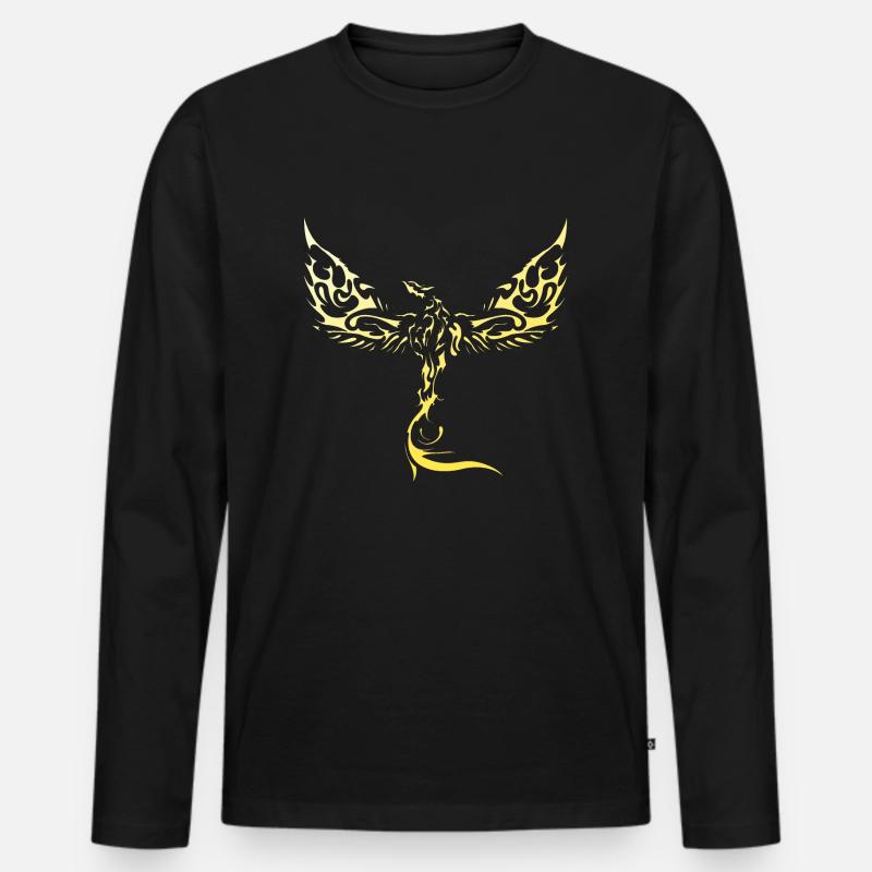 Adler-Adler-Adler-Adler-Vogel-Vogel - Männer Premium Bio Langarmshirt - Schwarz