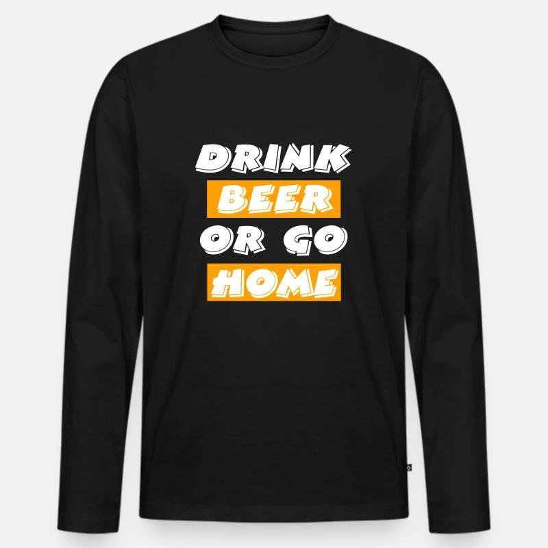 Bier - Männer Premium Bio Langarmshirt - Schwarz