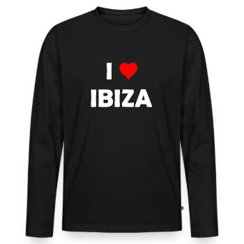 J’adore Ibiza - Espagne - Espagne - Îles Baléares - T-shirt manches longues Premium bio Homme - noir - Devant - Nico (187cm)