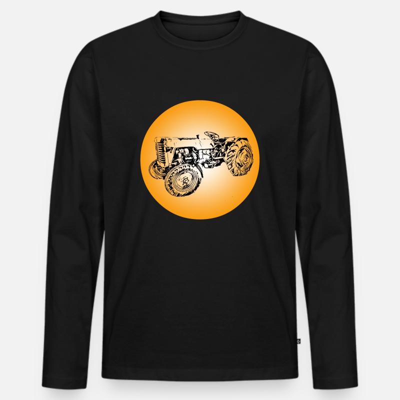 Traktor - Männer Premium Bio Langarmshirt - Schwarz