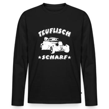 Auto - Männer Premium Bio Langarmshirt - Schwarz - Vorne - Nico (187cm)
